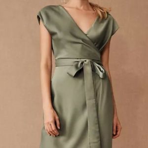 BHLDN by Anthropologie Louisa Satin Charmeuse Midi Dress
